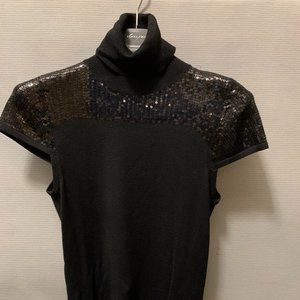 Black sequins turtleneck top